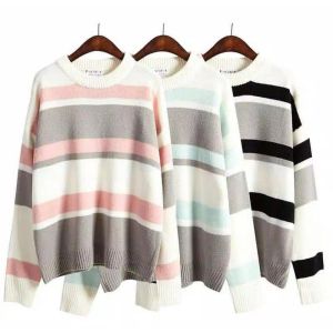 Sweater Rajut Wanita Stripe BW