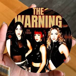 Rock The W-Warning Band Themed Wooden Coaster Creative Heat-Resistant Non-Slip Table Mat Suitable for Protecting Desktop