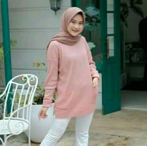 Pocky Sweater Rajut 12 Get Wanita Korea Lengan Panjang Saku atasan wanita