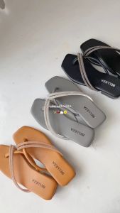 Sandal Heels Wanita Flat Casual Motif Tali Crystal Silang Size 36 - 40 Tinggi 4 cm Tidak Licin Sendal Chunky Heel Cewek Belleza Sandal Wanita Hak Tahu Casual Wanita Sandal Jepit Wanita Dunkenstock Bellezza Kekinian Premium Terbaru - BELLEZA SARA