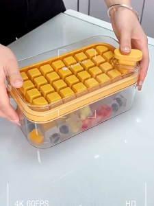 56 Grid Silicone ICE Cube Maker Mould ICE Cube Tray With Silicone ICE Cube Mould Silikon Dulang Ais Dengan Penutup