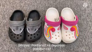 Dép Cross Cho Bé Trắng Kỳ Lân Dép Bít Đầu Đế Răng Cưa Chống Trơn Nhiều Size Từ 25 Đến 35 Mẫu Thời Trang Năng Động