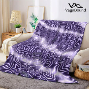Chăn Nỉ Màu Tím Ảo Giác Xoáy Ốc Ấm Áp Mềm Mại Phong Cách Hiện Đại Halloween Giáng Sinh Trang Trí Ghế Sofa Món Quà Ấm Cúng Mọi Mùa