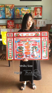 Tranh cửu huyền thất tổ khung tranh phòng thờ tranh tủ thờ Tranh treo tường phòng thờ bàn thờ gia tộc tráng gương TQC7