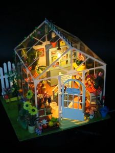 Sunshine Flower M2421-C with Light/Anti-dust cover DIY Miniature Doll House Kids