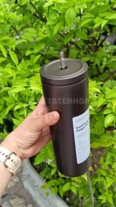 Ly Inox Sugar Free 600Ml Kèm Ống Hút Inox 304 Nắp Kín Miệng Rộng Giữ Nhiệt Tiện Dụng