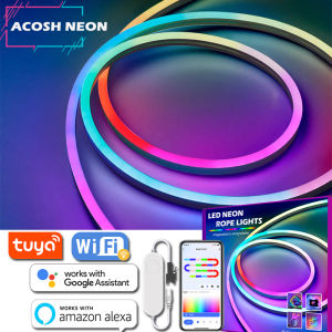 3-20M WiFi Tuya LED Neon Strip light 12V RGBIC  LED Strip Dreamcolor Waterproof Chasing Effect Flexible Tape Voice Control