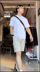 URBAN PIPE 4 Pocket Cargo Shorts For Men Above the knee Buttons Drawsting Short Mens Fashion 2260