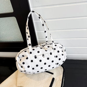 Elegant Polka Dot Handbag Womens 2025 New Versatile Single Shoulder Underarm Pillow Bag Commuting Bag Casual Simple Style