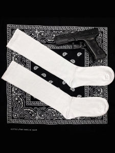 Alfobis Đầu Gối Cao Tất Dành Cho Nam Và Nữ Chicano Gangsta Cổ Điển Hip Hop Bài Hát Trường Học Cũ Màu Nguyên Chất Ống Dài Hos