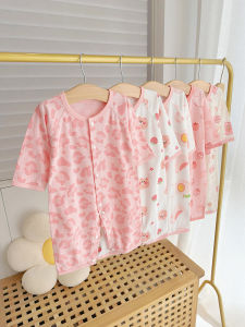 Pure Cotton Long Sleeve Baby Romper Sleepwear for Girls Boys Newborns Comfortable Breathable Seamless Infant Clothing Summer Suit