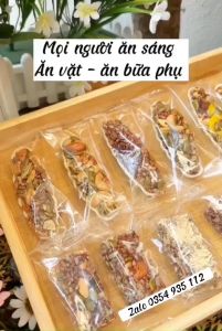 [Bán lẻ giá sỉ] Combo 1kg Bánh thuyền hạt và trái cây ăn chay ăn healthy