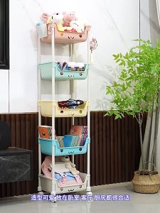 Multi-Layer Trolley Racks With Wheels Kids Toys Storage Trolley Book Shelf Rack Toys Rack Rak Simpan Mainan Kanak 收納架