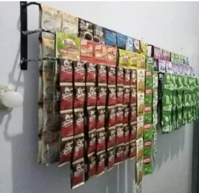Rak Ambalan Gantung Besi 3 Susun Panjang 30 Cm Penyimpanan Rak Gantung Serbaguna ambalan kamar warung jajanan ringan