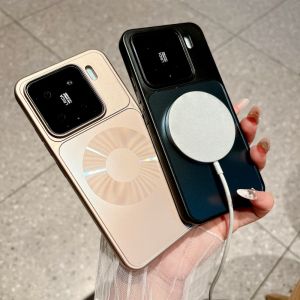 Luxury Aurora Circle Magnetic Charging Armor Case For Xiaomi 17 15 Pro Max 17Max Premium AG Matte Shockproof For Magsafe Cover