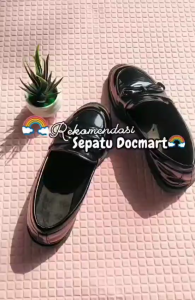 50an STORE - SYLLA Docmart Mary Jane Shoes Sepatu Wanita Model Pita Glossy