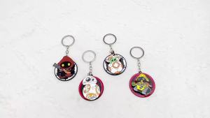 Bandai | Star War BB8 Darth Vader Rotatable Keychain Cartoon Monster Metal Bag Pendant Cute Car Accessory Anxiety Reliever Gift for Men