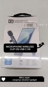 Mitra Sejati Microphone Wireless Clip On USB-C K8 Mikrofon Nirkabel