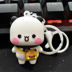 【♡Lovely girls house♡】2Pcs New Bubu and Yier Pendant Keychain Backpack Charm Cute Cartoon Bear Doll Key Ring Couple Friends Gifts