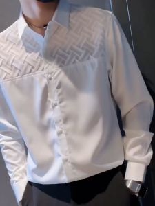 Áo so mi nam dài tay phối họa tiết đẹp đang chéo chất lụa mago cao cấp mẫu mới chuẩn shop giá rẻ