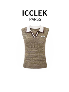 ICCLEK PARSS 2025 Early Autumn Fashionable Hollow out Collar Knitwear Sleeveless Versatile Casual Style Womens Inner Wear