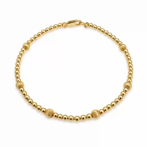 LOVEVER HANDMADE DIY US GOLD 10K BALLS BRACELET NON FADE HYPOALLERGENIC