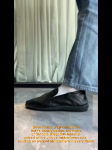 Falimottype)Size 39-44 Mens Casual Business Formal Shoes Black School Student Leather Shoes British Style Slip-On Loafers