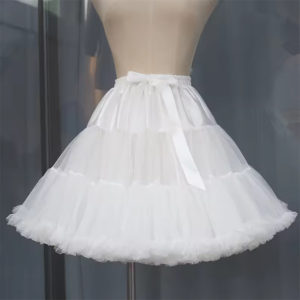 Womens Tulle Petticoat Lolita Style Cosplay Skirt Support Party Underskirt Black White Ballet Skirt Tutu Skirt