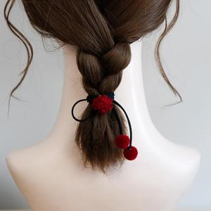 โบว์หนีบผมสีแดง โบว์หนีบผมสุดน่ารัก โบว์หนีบผมแบบหางม้าต่ำ ตกแต่งผมทรงทรงกลม ปีเกิดใหม่ 2024 เครื่องประดับผมสุดเก๋