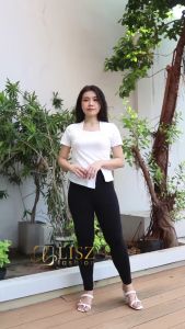 LISZ Fashion / Kaos Wanita Lengan Pendek / Kaos Polos Wanita 6034