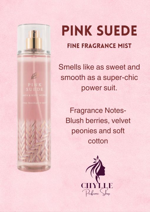Pink Suede Fragrance Mist by Bath Body Works in Various Sizes