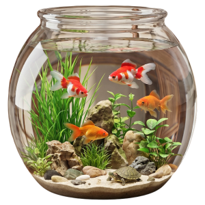 DOCOXO | Circular Small Fish Tank One-Piece Glass-Like Drop-Resistant
