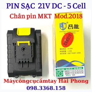 Pin Sạc 21V - 5 cell CAO CẤP. Khoảng cách 2 cực pin 175 mm cho máy MKT2018 chân pin đời 2018