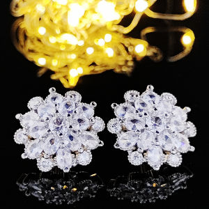 2024 New Luxury Flower Earrings for Women Silver Color Korean Anniversary Gift Jewelry Wholesale Valentines Day E5614