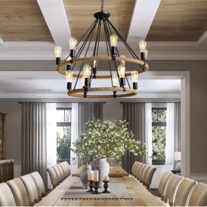 American-Style Country Double-Layer Rope Chandelier Nordic Cafe Creative Lamps Vintage Bedroom Chandelier crystal lamp home lighting livingroom lights room light cealing lamps light fixtures lighting ceiling