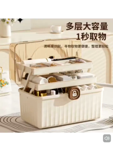 Portable 3 Tier Medical Box Toolbox First Aid Kit Storage Box Plastic Medicine Household Purpose First Aid Organizer Container 医药箱