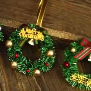 Christmas Wreath Pendant Christmas Tree Decorative Ornaments Bell Garland New Year Christmas Decoration