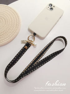 Exquisite Pearl Phone Strap Womens Wide Comfortable Neck Hanging Chain Delicate Pendant Handbag Umbrella Water Cup Universal Holder