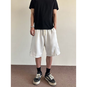 Quần Short Thể Thao Nam American Deconstructed Patchwork Mùa Hè Thiết Kế Rộng Rãi Quần Nỉ Màu Xám Quần Dài Năm Phần