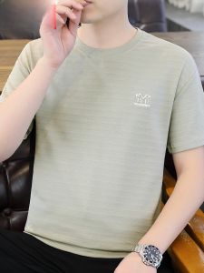 HENGYUANXIANG | Hengyuanxiang Mens Short Sleeve T-Shirt Summer Thin Loose Casual Breathable Lightweight Dad Base Shirt Cotton Polyester Blend