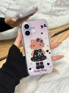 Gold-Leafed Butterfly Knot Kitty Cat Doll Phone Case Silicone Protective Cover for  14 15 New Model 16 pro Women 13 Cute 17 Pm