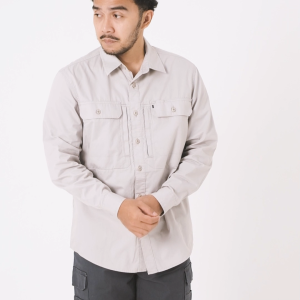 MGee Kemeja Kerja Outdoor Lengan Panjang Gordon C068 Light Grey