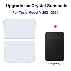 for Tesla Model Y 2025 Sunshades Roof Ice Cloth Buckle with Storage Heat Insulation Foldable Front Rear Skylight Sunroof Shade
