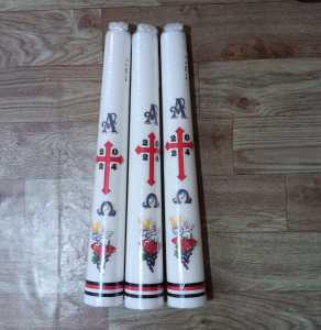 Perlengkapan Ibadat Katolik/Lilin Altar/Lilin Misa/Lilin Paskah 2025 7cmX50cm LPKH-750/Mass Candle/Catholic Easter Mass Candle