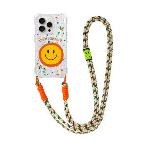 Creative Smile Face Magnetic Absorption Phone Case with Lanyard Handheld Huawei P70 Ultra Coin Purse Pendant 15Promax Crossbody Mate60 Fashionable
