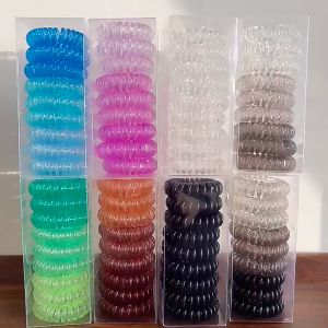 4 pcs Kunciran Spiral Ikat Rambut Kabel 5CM Karet Warna Warni Pastel 1 set Glossy Wanita