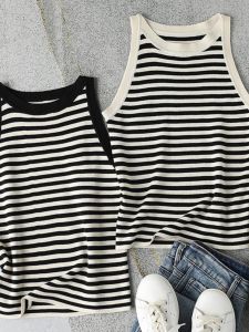 Áo Len Dệt Kim Không Tay Cổ Tròn Ngắn Ôm Vừa Vặn Thời Trang Xuân Hè Mới Về Cho Nữ Áo Khoác Ngoài Áo Vest Áo Chui Đầu