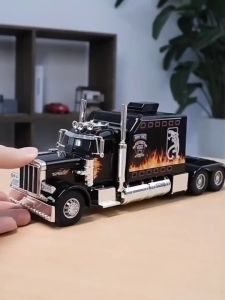 (พร้อมส่ง) โมเดลรถบรรทุก สเกล1/24 โครงสร้างเหล็ก มีไฟ-มีเสียง วิง่ได้ระบบ PULL BACK รถหัวลาก JOL78850420 06111 #