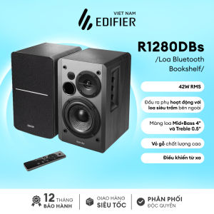 Bộ loa Bluetooth Bookshelf EDIFIER R1280DBs | Bluetooth 5.0 Subout | Điều khiển từ xa | Bảo Hành 15 Tháng.