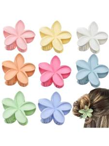 8PCS/SET Womens frosted flower Shape non-slip Hair claw set Stylish holiday style Thick hair thin hair suitable for gift casual
